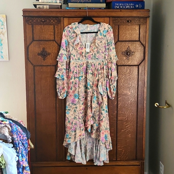 Spell Dresses & Skirts - Spell Sayulita frill gown musk xs nwt